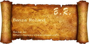 Benza Roland névjegykártya